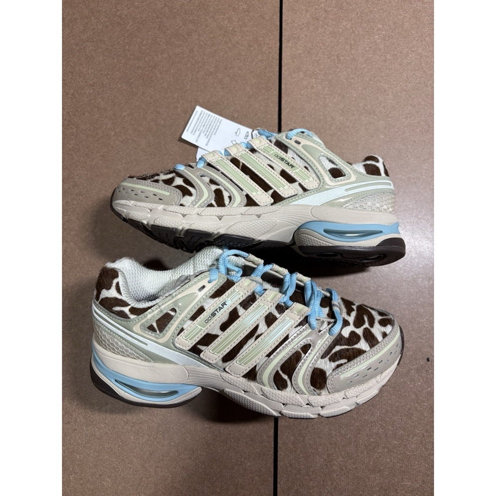 adidas Adistar Control 5 Cow Print Crystal Linen Blue Womens Shoes KI4206 4.5W